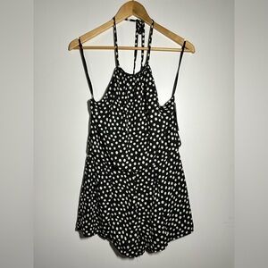 Romper, size small, halter, black & cream polka dots.